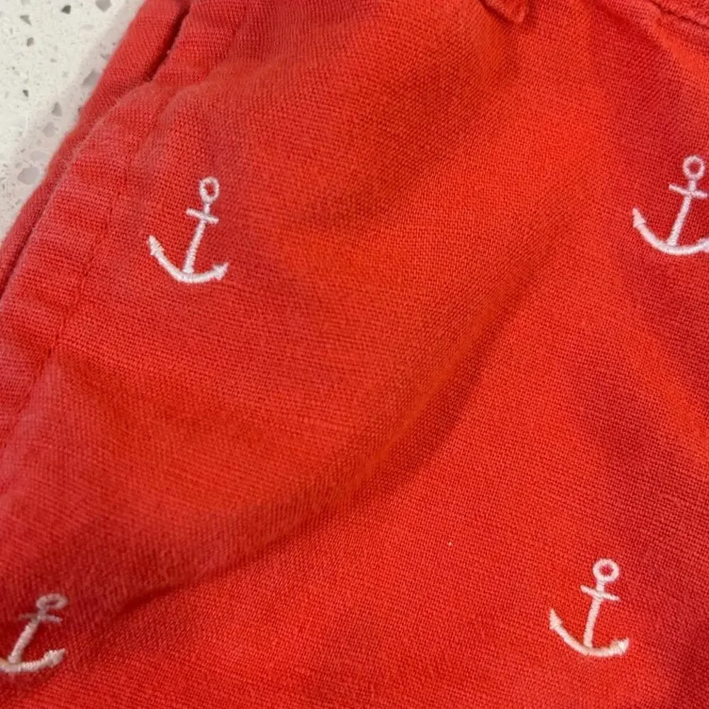 Janie and Jack Red Toddler Anchor Embroidered Shorts size 2T